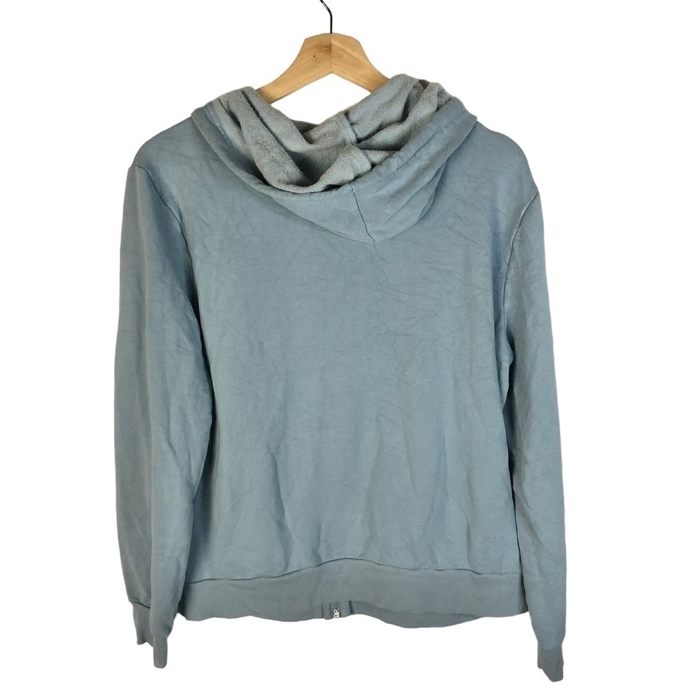 Eddie Bauer Light Blue Full Zip Fleece Lined Sweatshirt M - Picture 2 of 3